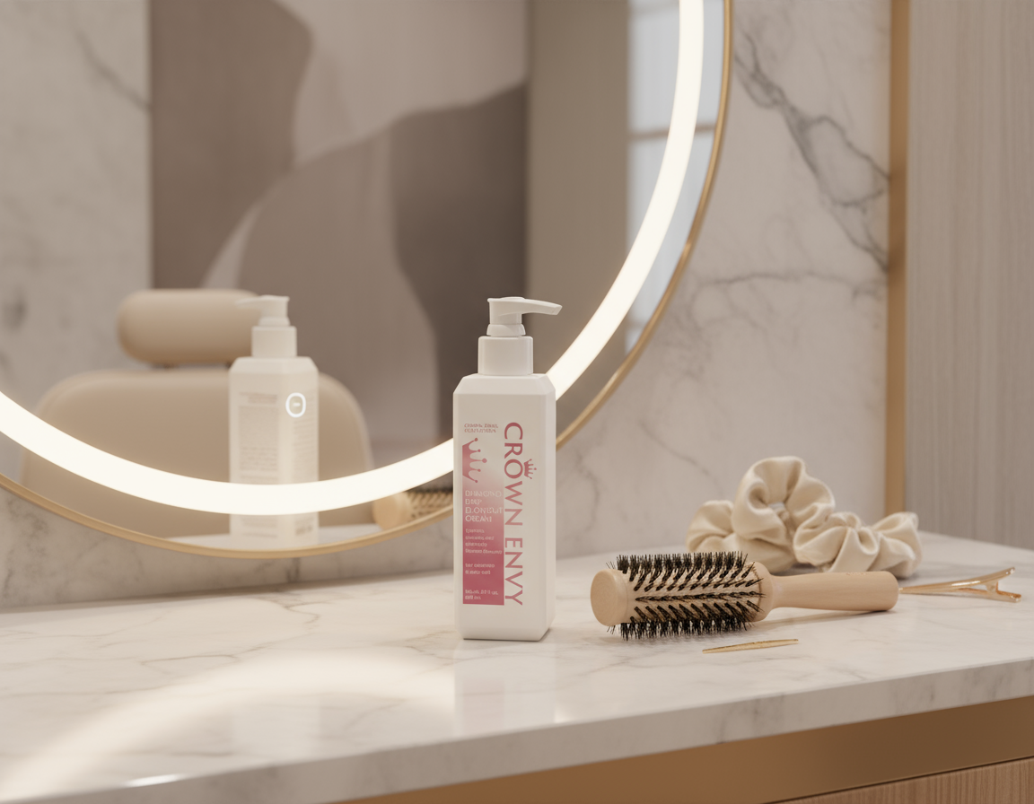 Diamond Drip Blowout Cream in professional styling setting