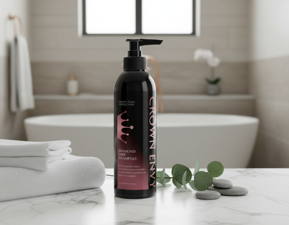 Diamond Drip Shampoo in luxurious spa setting